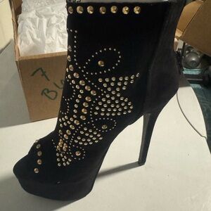 Studded Black Ankle Boots